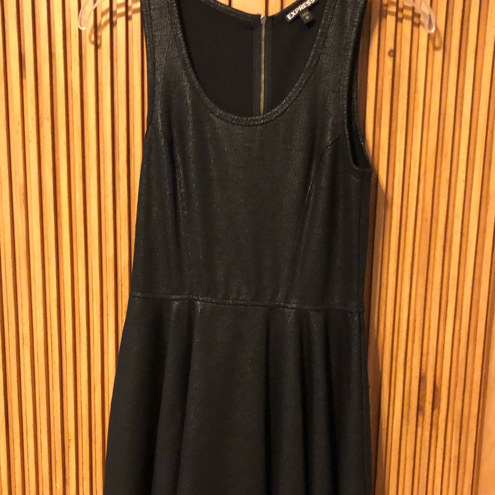 Black Shimmer Flare Dress